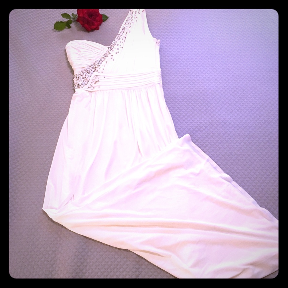 Laundry By Shelli Segal White One Shoulder Dress